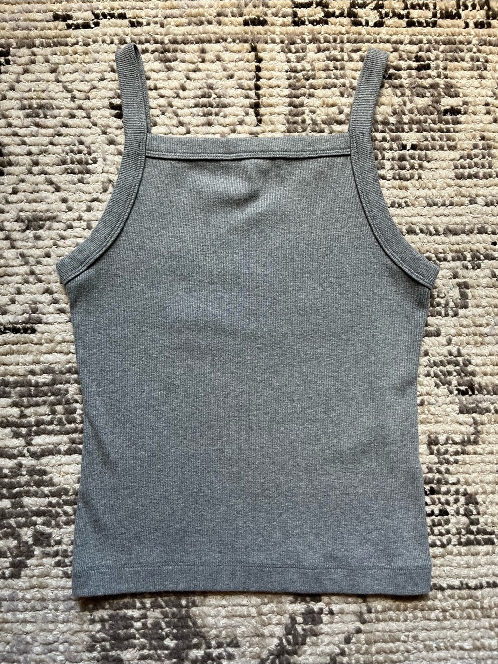 Abercrombie & Fitch Gray Ribbed Square-Neck Tank Size M Like New